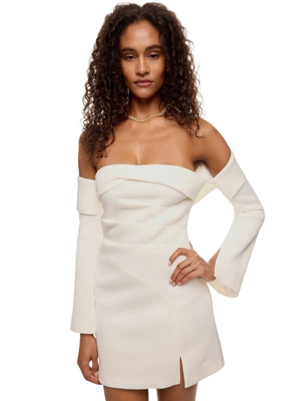 TOJHÀ Emmaline Dress in white 8 Small Womens Long Sleeve Mini